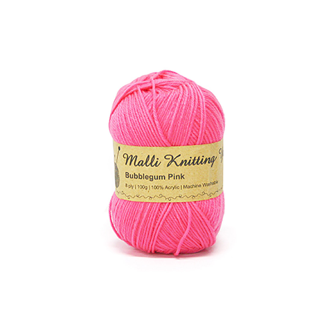 Knitting Yarn 8 Ply 100gm Fluro Pink
